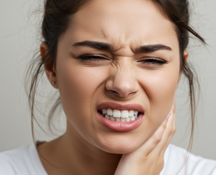 a woman struggling with gum disease pain before visiting claregate dental